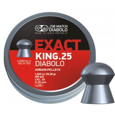 Пули JSB  «EXACT KING.25 DIABOLO» 1.645гр. 6,35мм.  350шт