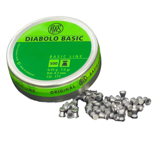 Пули RWS «DIABOLO BASIC» 4.5 мм, 0,45гр., 500шт.  (плоские)